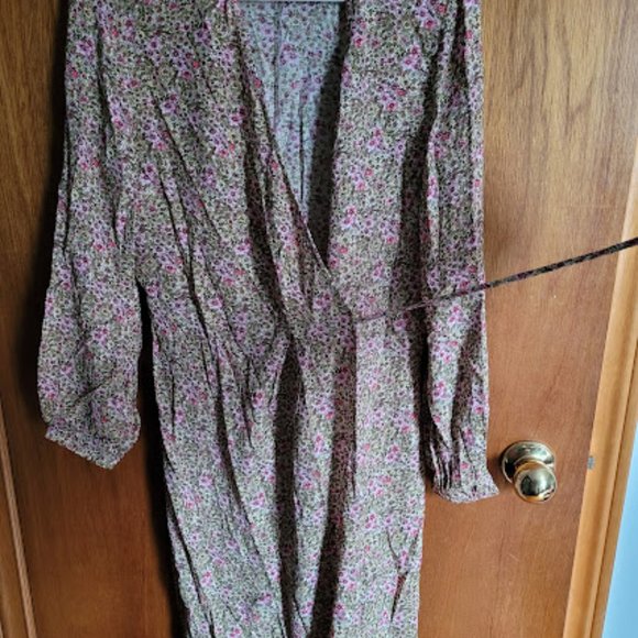 H&M Spring floral Wrap-front Dress xs - Picture 3 of 6